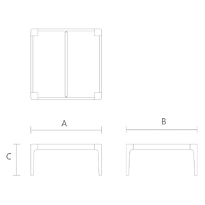 STL-026-8 Beech coffee table frame Scandinavian